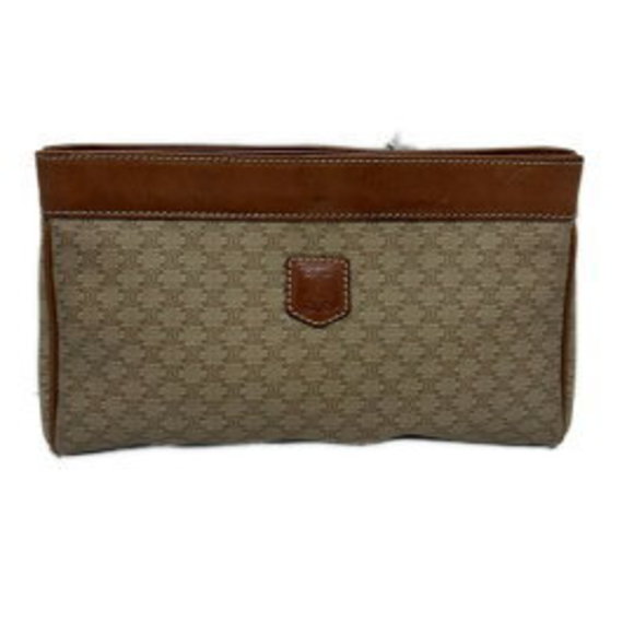 Celine Macadam Shoulder Bag Beige Brown Leather - Picture 1 of 9